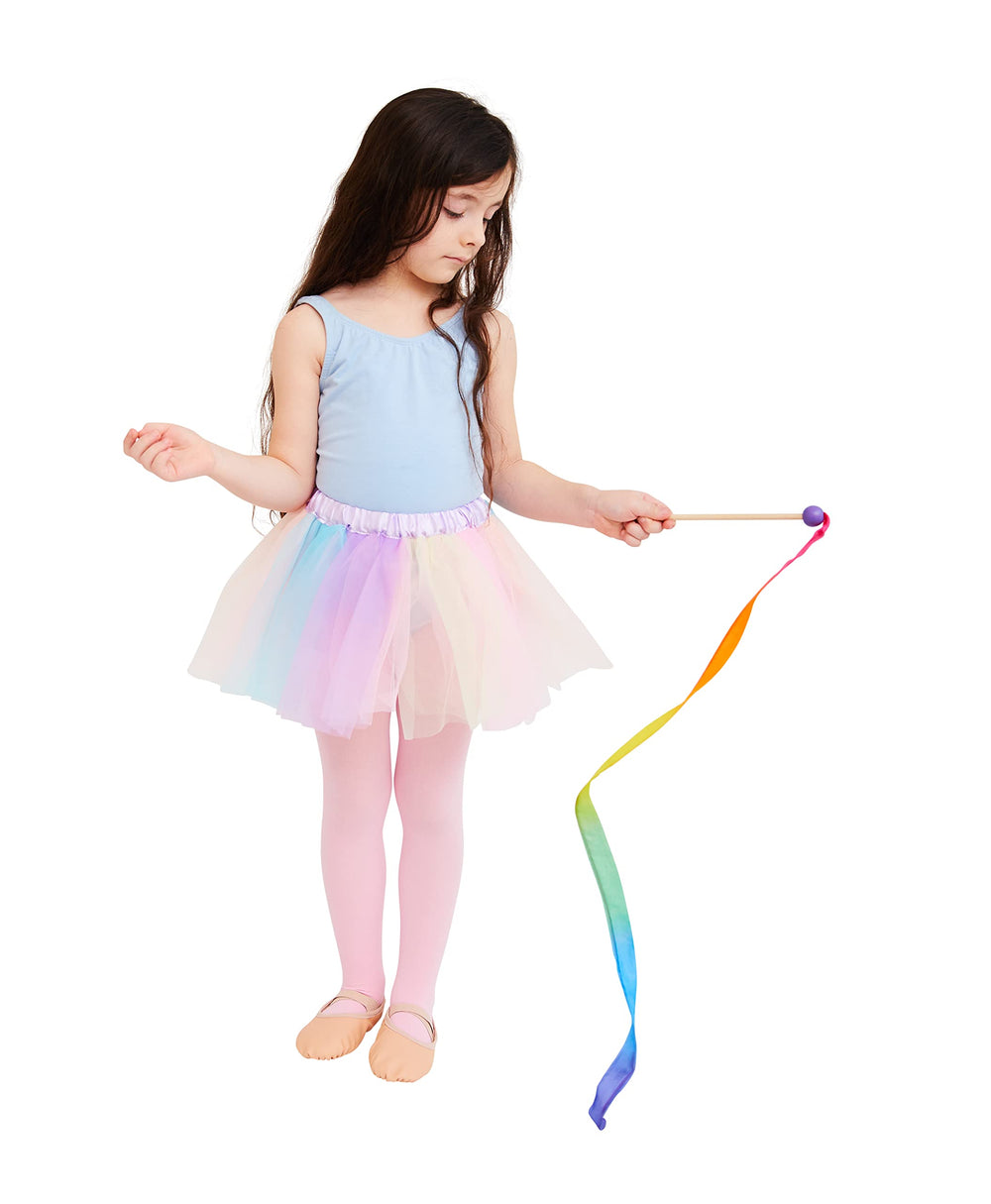 Sarah's Silks Mini Rainbow Streamer offers a safe, non-toxic option for creative movement exploration.