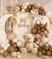 Saratimtou neutral balloon arch kit in brown 18 inch for a bold party backdrop.