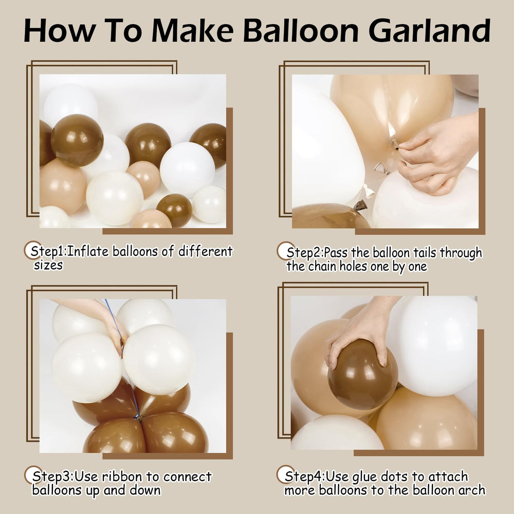 Saratimtou sand white balloons 10 inch for elegant neutral decor.