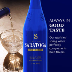 Saratoga sparkling water bottle crisp bubbles enhance meals