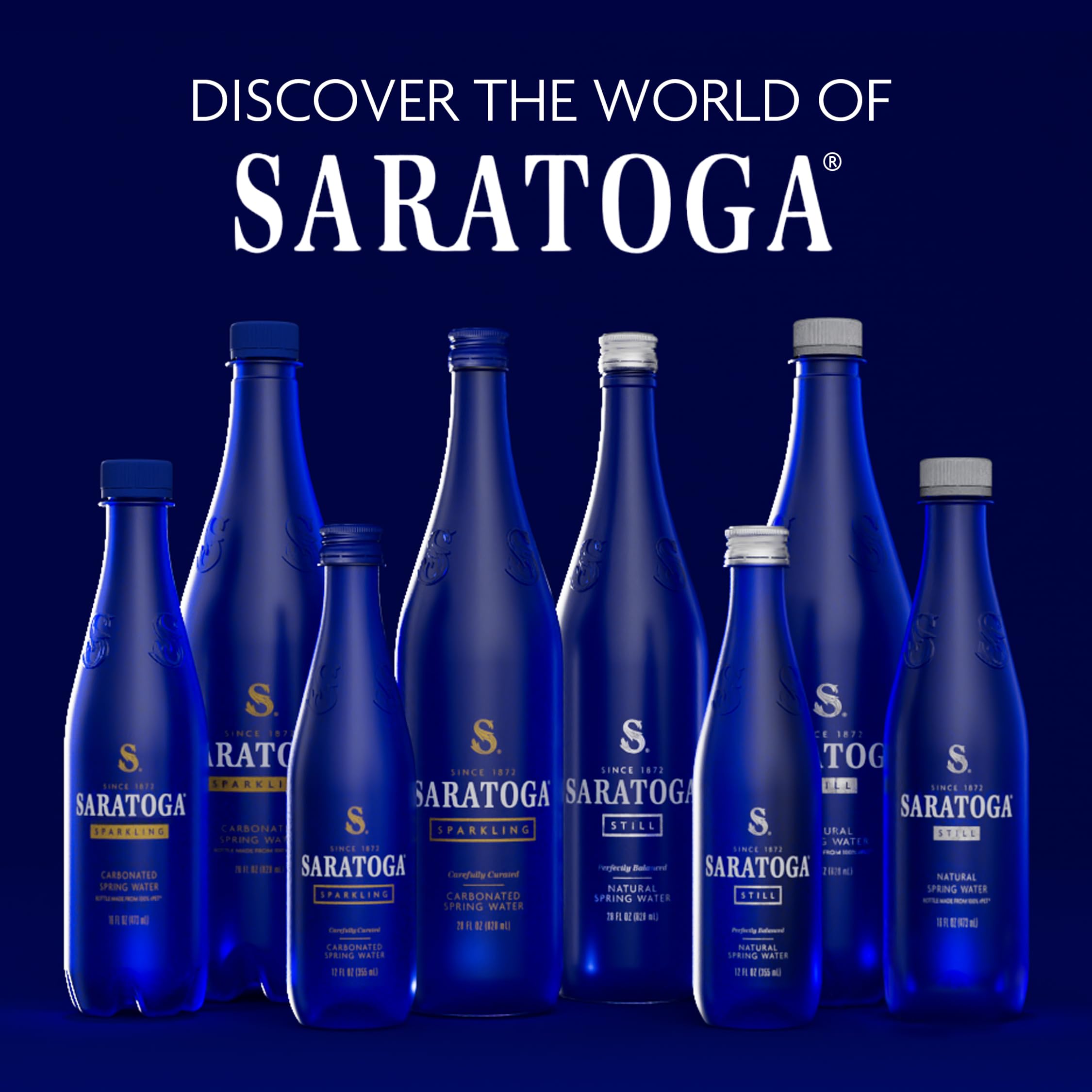 Saratoga sparkling water bottle on the go for travel and outdoor meals