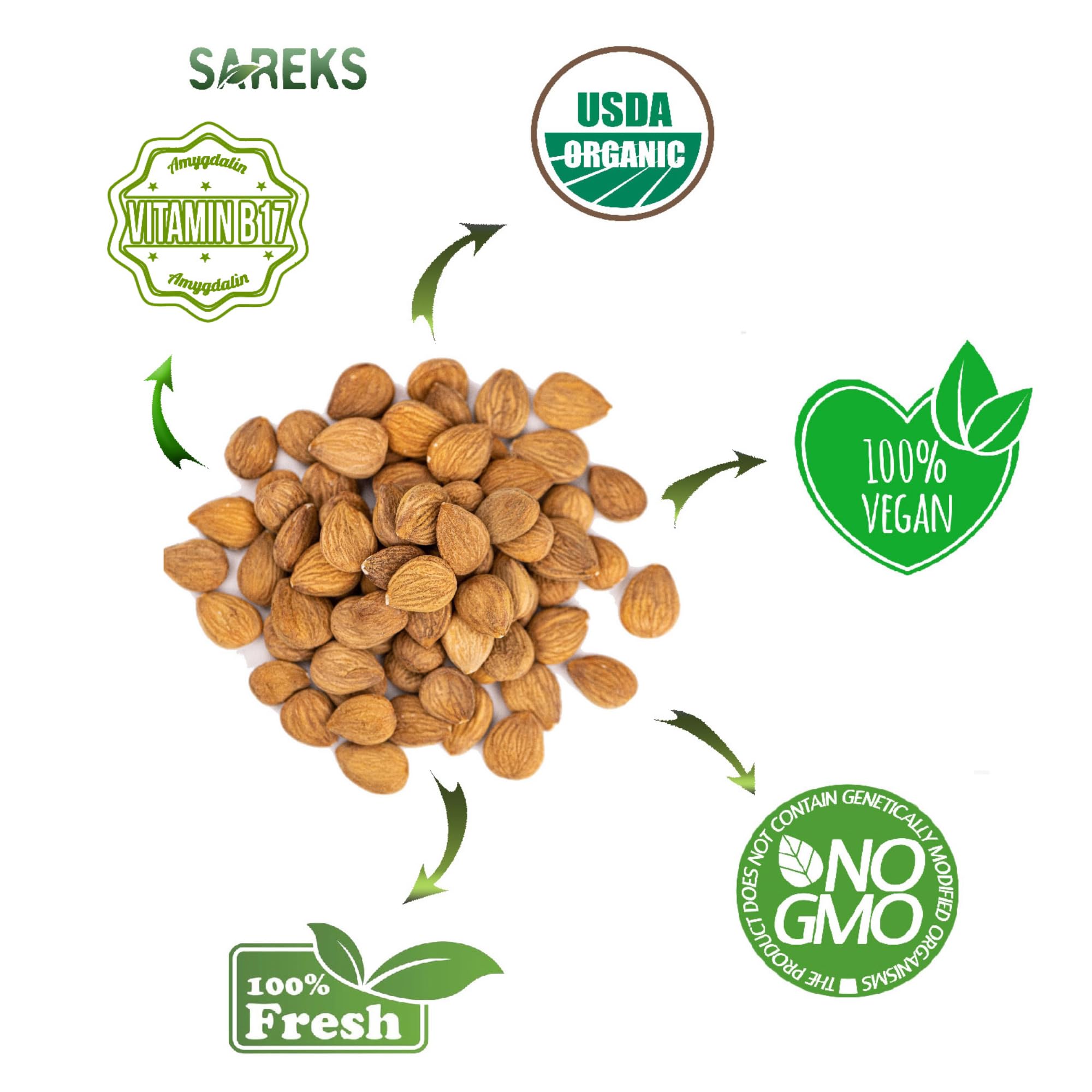 SAREKS Bitter Apricot Kernels ground for salad dressings and flavor blends
