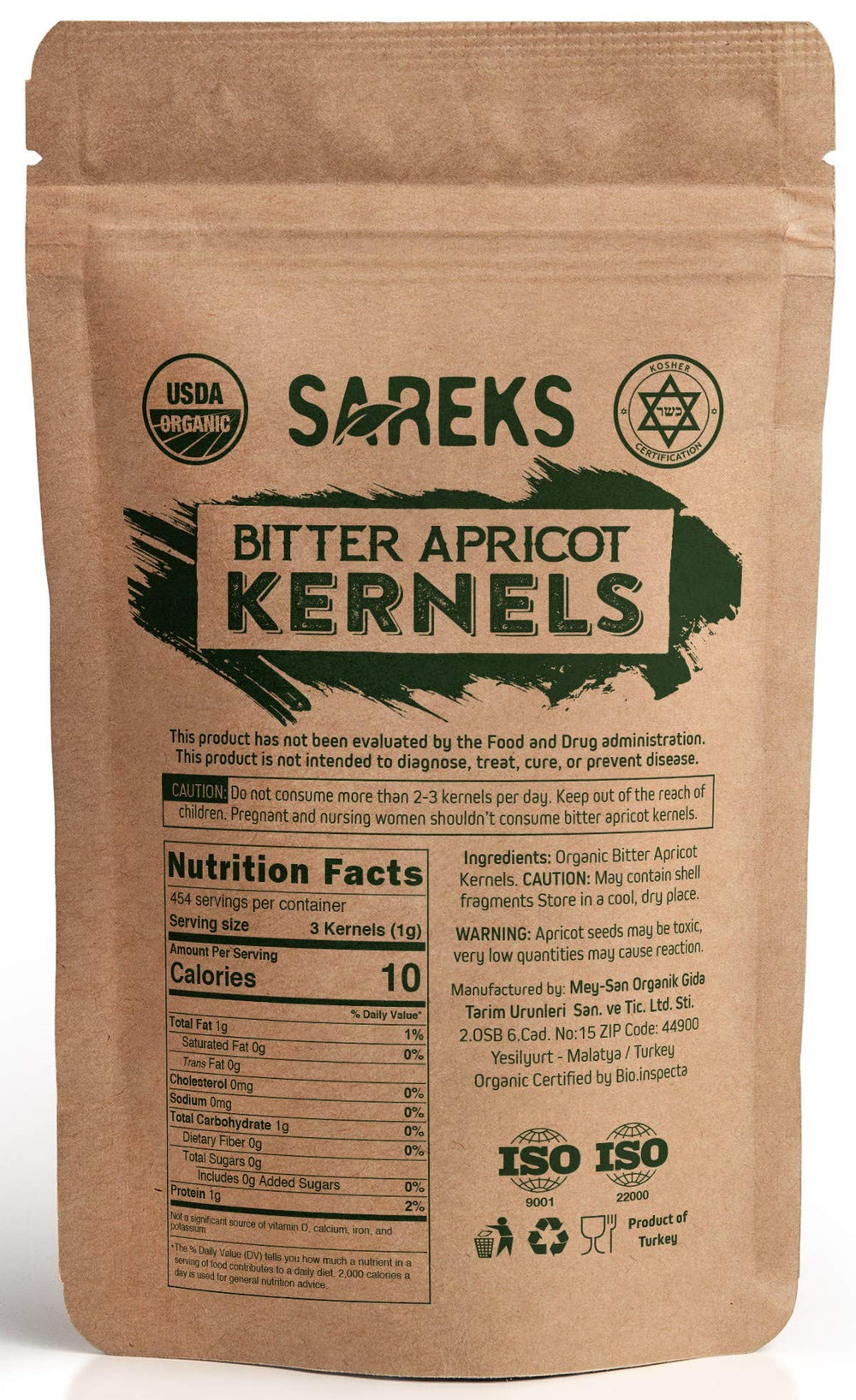 SAREKS Bitter Apricot Kernels in raw form preserve natural flavor and texture