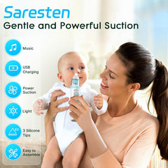 Saresten nasal aspirator silicone tips for gentle nose cleaning on delicate noses.