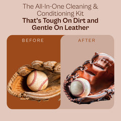 Sarna Baseball Glove Kit hard brush lifts grime from seams.