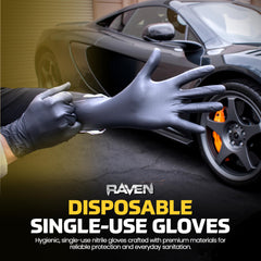 Boxed SAS Raven 66518 gloves highlight latex-free design for sensitive users.