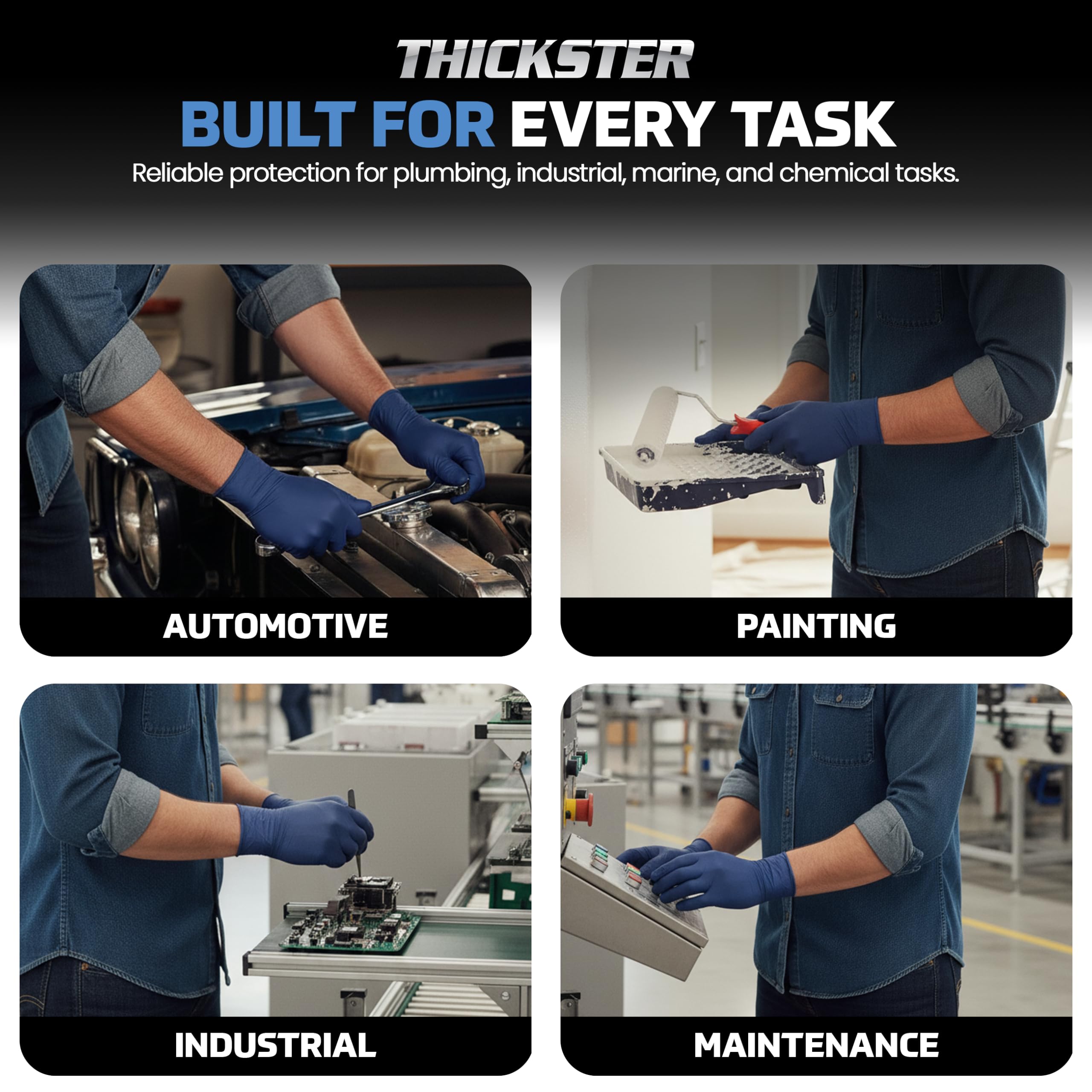 SAS Thickster gloves suited for janitorial, marine, painting, and automotive work.