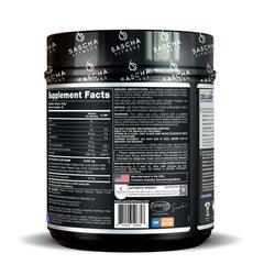 SASCHA FITNESS hydrolyzed collagen ingredients panel highlights hyaluronic acid and vitamins