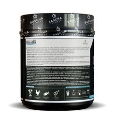 SASCHA FITNESS Hydrolyzed Multi Collagen Peptides mixed into smoothie for easy daily protein boost.