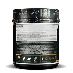 SASCHA FITNESS hydrolyzed multi-collagen being poured into a glass