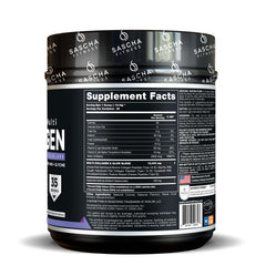 SASCHA FITNESS collagen shake served glass showcases chocolate flavor for daily use