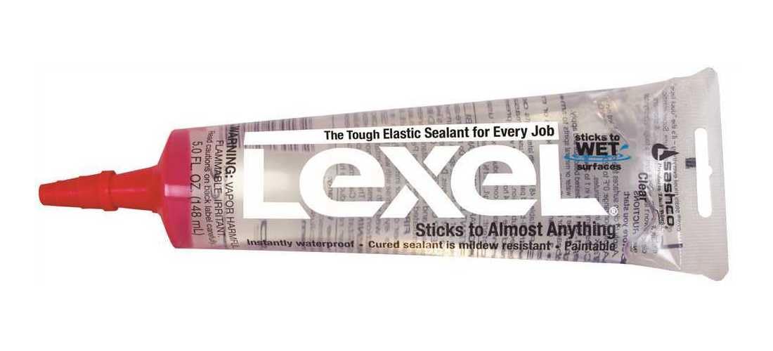 Sashco Lexel clear sealant being applied for neat, transparent seals.
