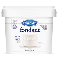 Satin Ice fondant white vanilla 5 lb pail for smooth cake coatings