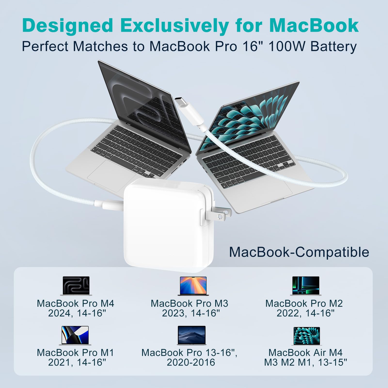 SATURNDOCK nylon-braided 6.6ft USB-C cable supports durable charging.
