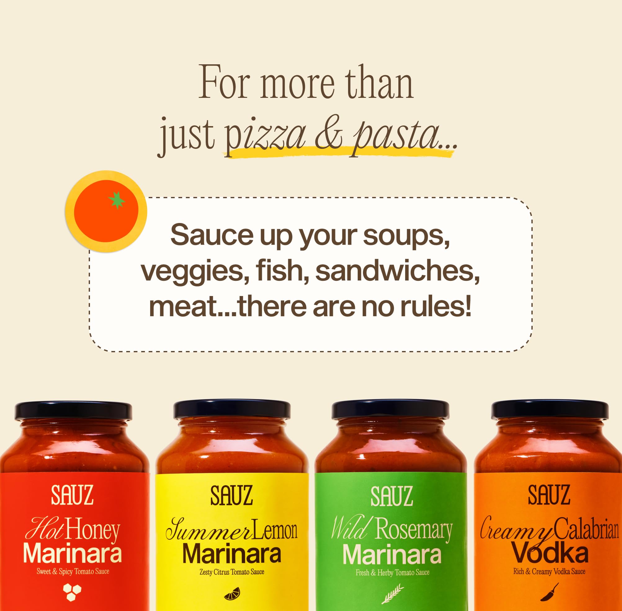 Sauz Marinara served over pasta for a comforting weeknight