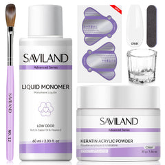 SAVILAND Acrylic Nail Kit contents showcase for beginner-friendly at-home nails.