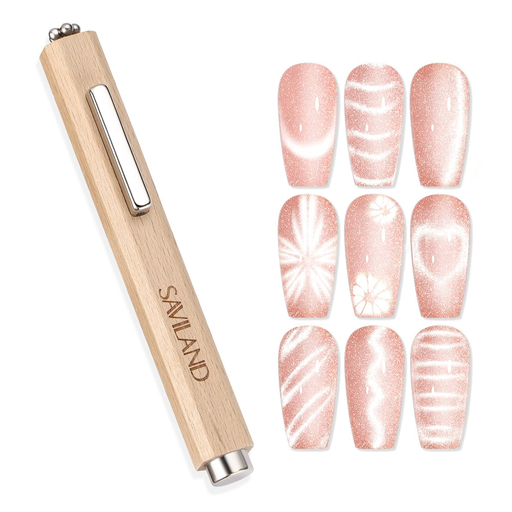SAVILAND Cat Eye Magnet Round creates gradient cat-eye effects with bold shine for salon-quality nails
