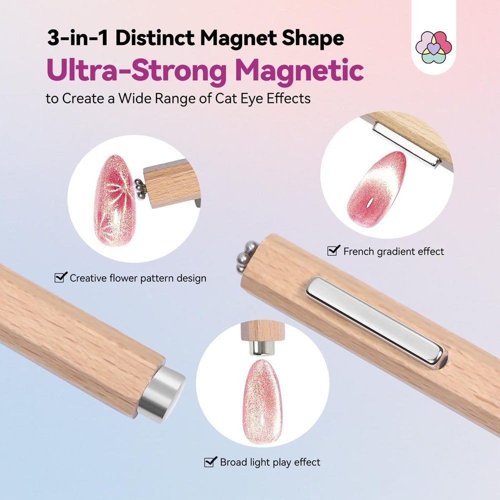 SAVILAND Cat Eye Magnet Wooden Handle offers comfortable grip during manicures