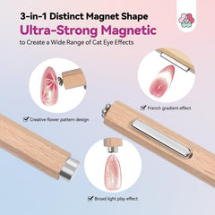SAVILAND Cat Eye Magnet Wooden Handle offers comfortable grip during manicures