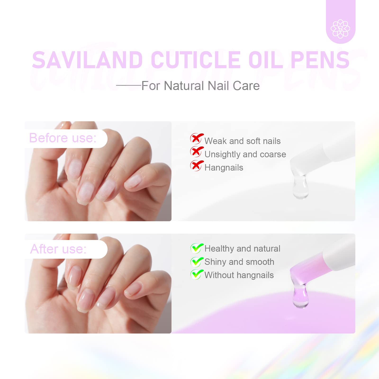 SAVILAND cuticle oil pen six-pack packaging showcasing variety