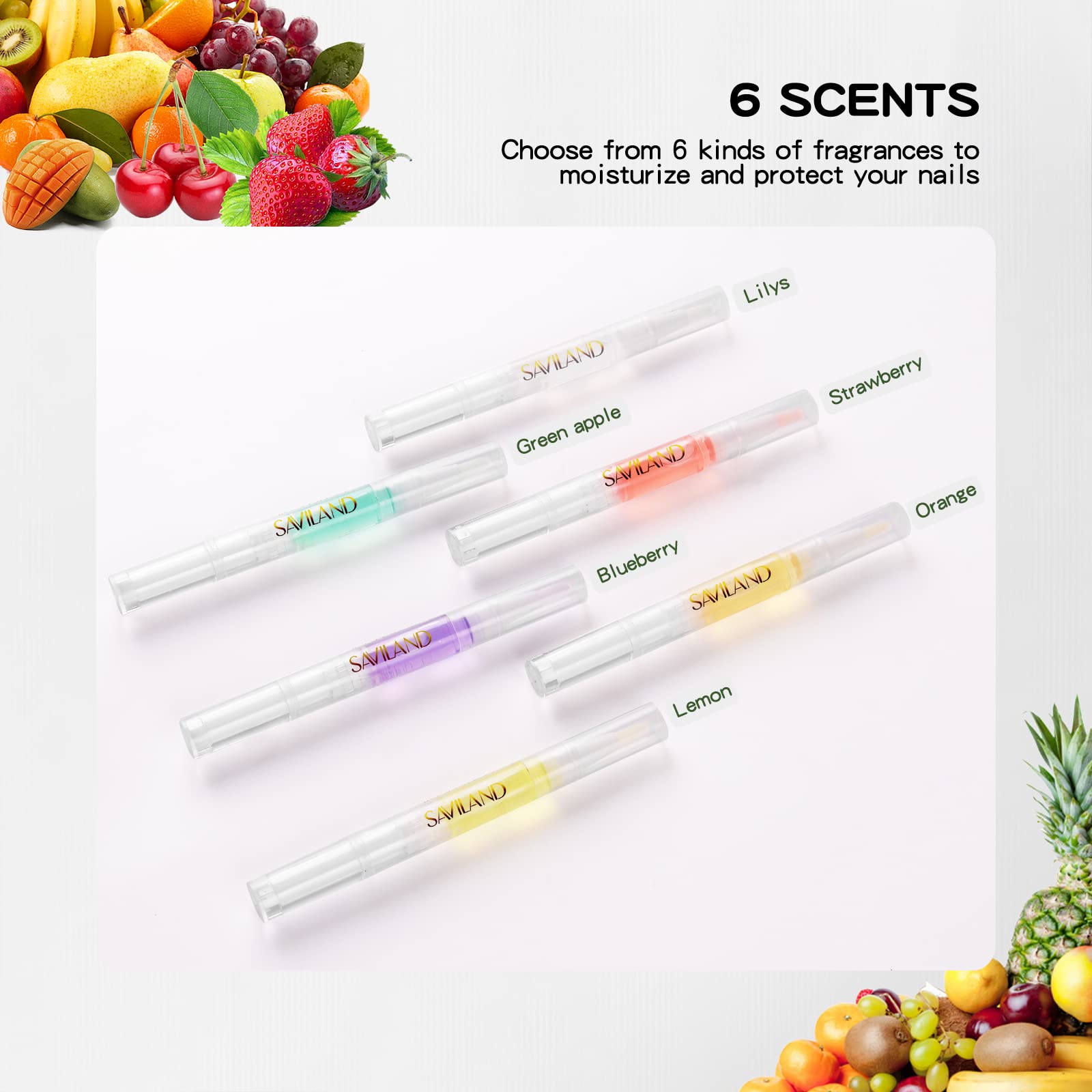 SAVILAND cuticle oil pen strawberry flavor hydration and scent