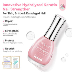 SAVILAND nail strengthener swatch demonstrates buildable coverage with a subtle glossy glow.