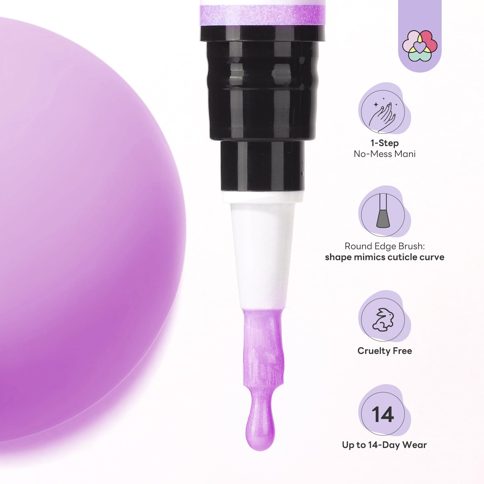 SAVILAND nails with pen in hand illustrating portable design for quick manicures.