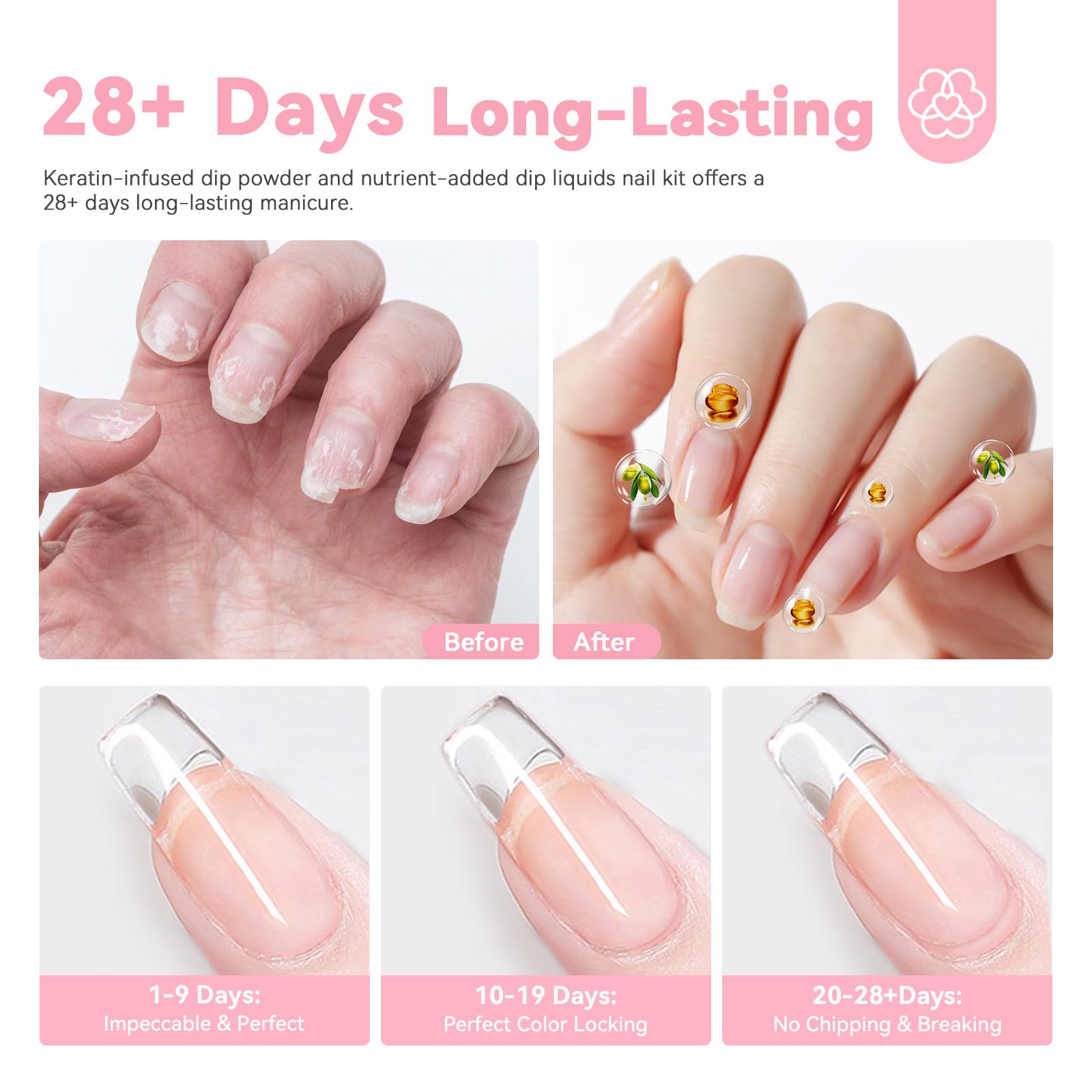 SAVILAND salon-grade dip nails support elegant French manicure.