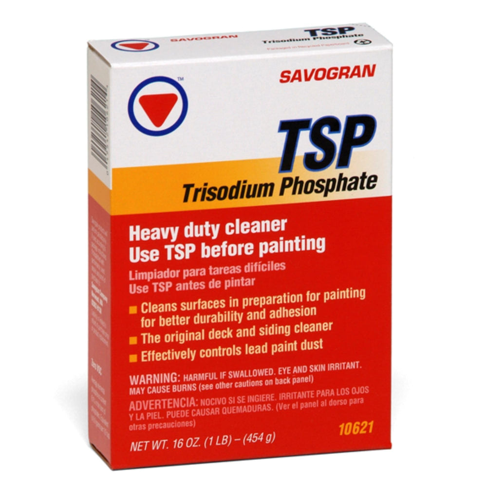 Savogran Trisodium Phosphate powder bucket for heavy-duty cleaning and prep.