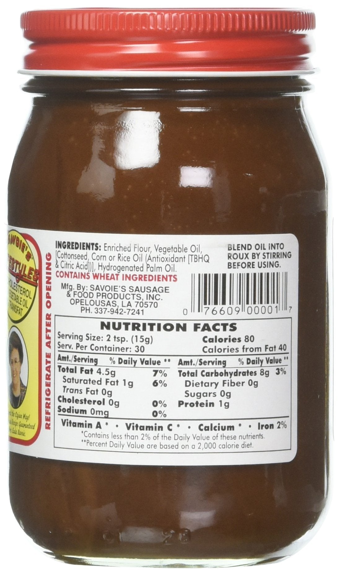 SAVOIE'S zero-trans-fat roux supports cholesterol-conscious cooking.