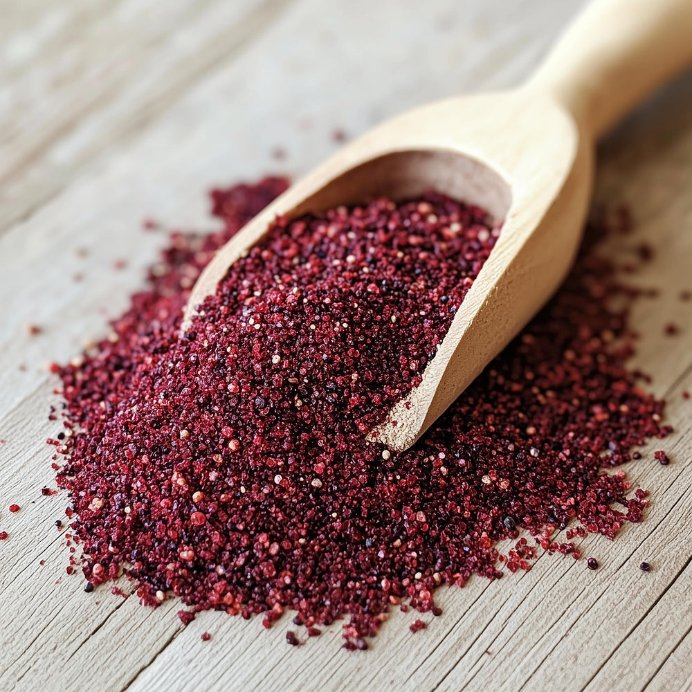 SavorSatch sumac on meat dish demonstrates tangy flavor boost without vinegar.