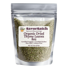 SavorSatch Thyme Leaf 8oz pouch preserves freshness for daily cooking.