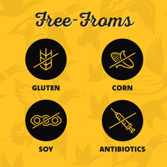 Farm-raised duck origin illustration on Savory Prime packaging