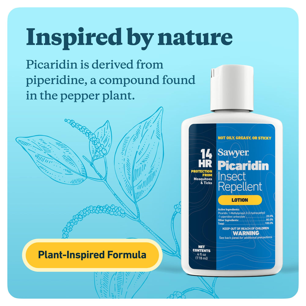 Sawyer 20% Picaridin lotion fragrance-free for comfortable all-day wear.