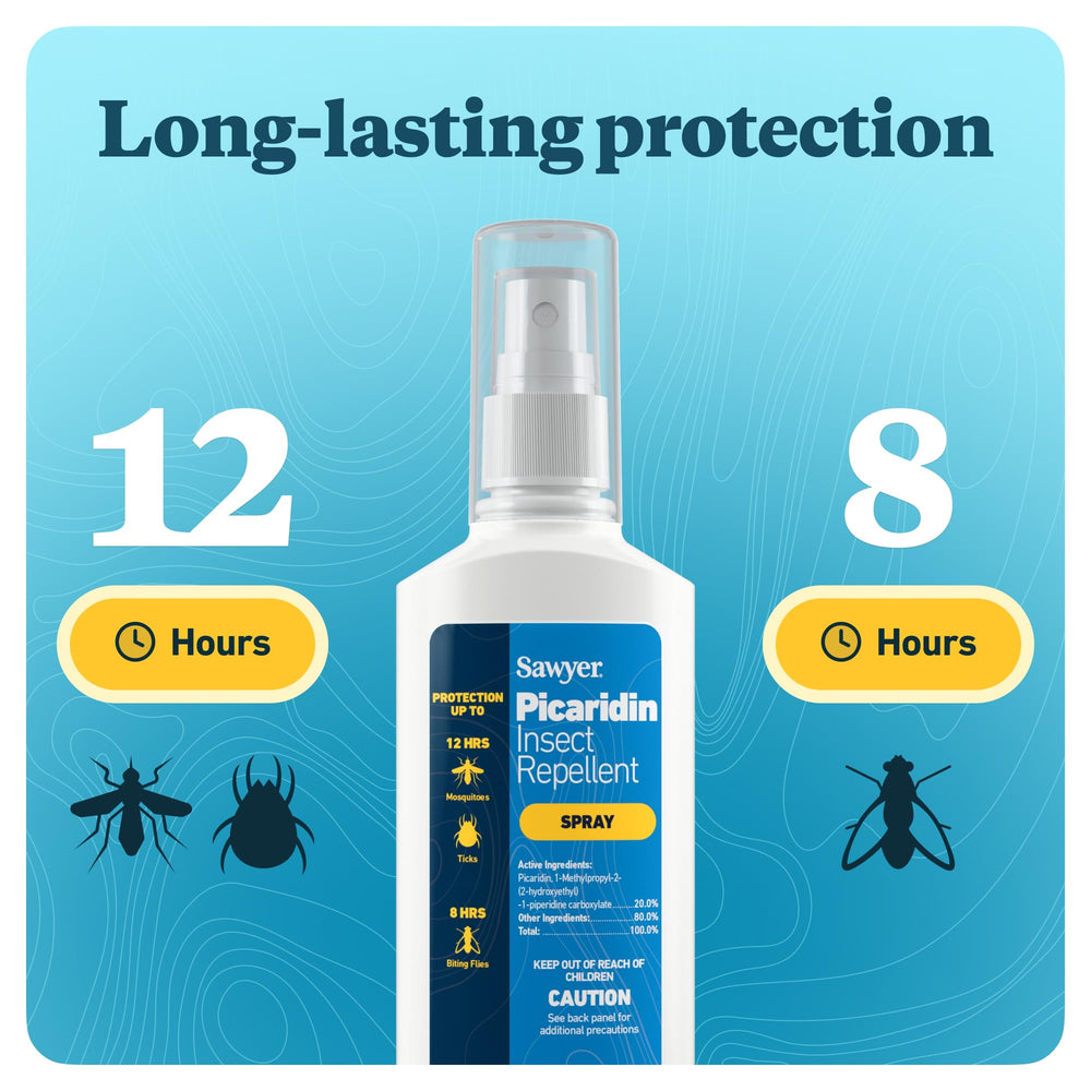 Sawyer repellent during outdoor camping and hiking use.