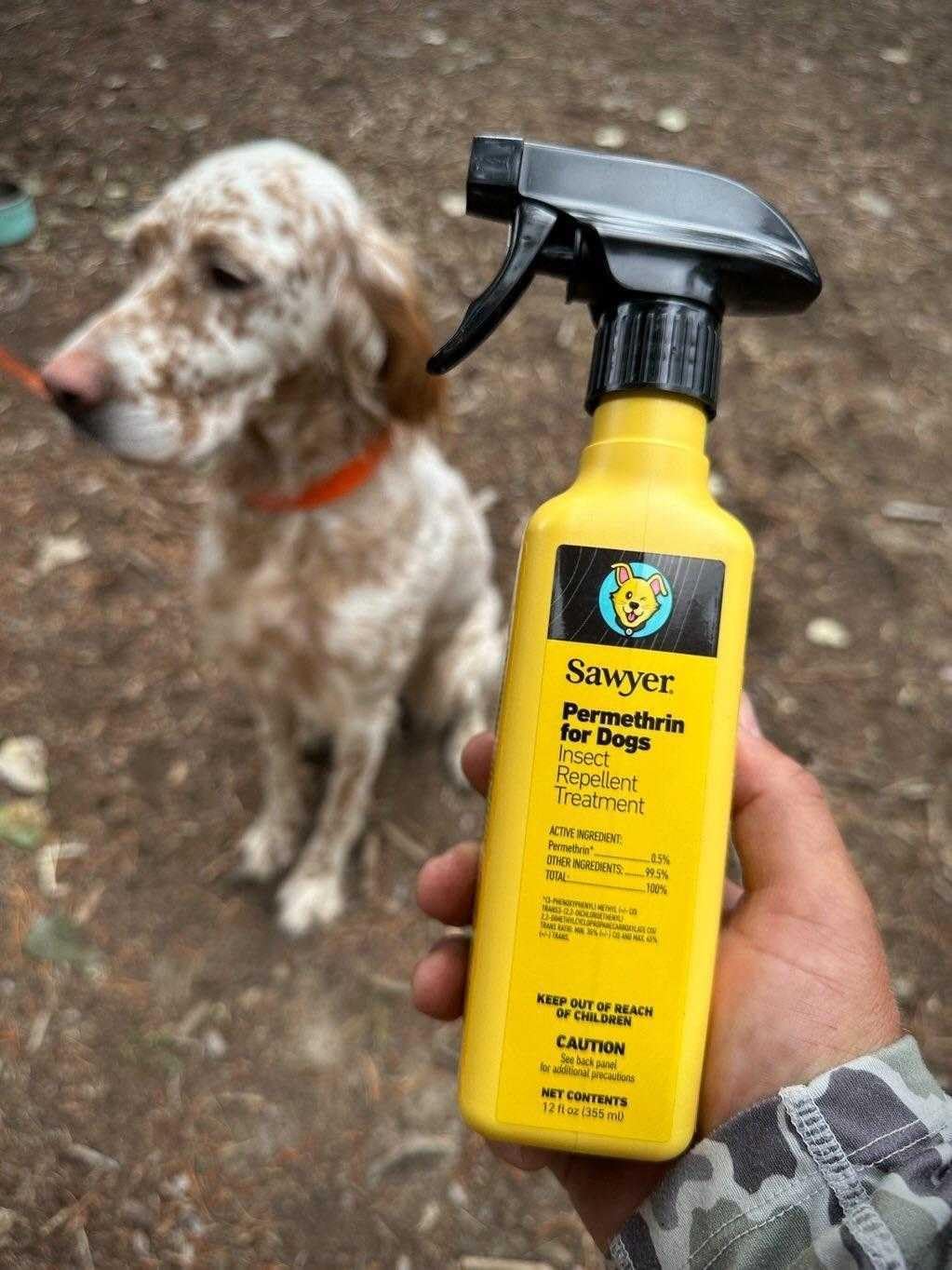 Sawyer Permethrin used on outdoor gear to protect shirts and tents.