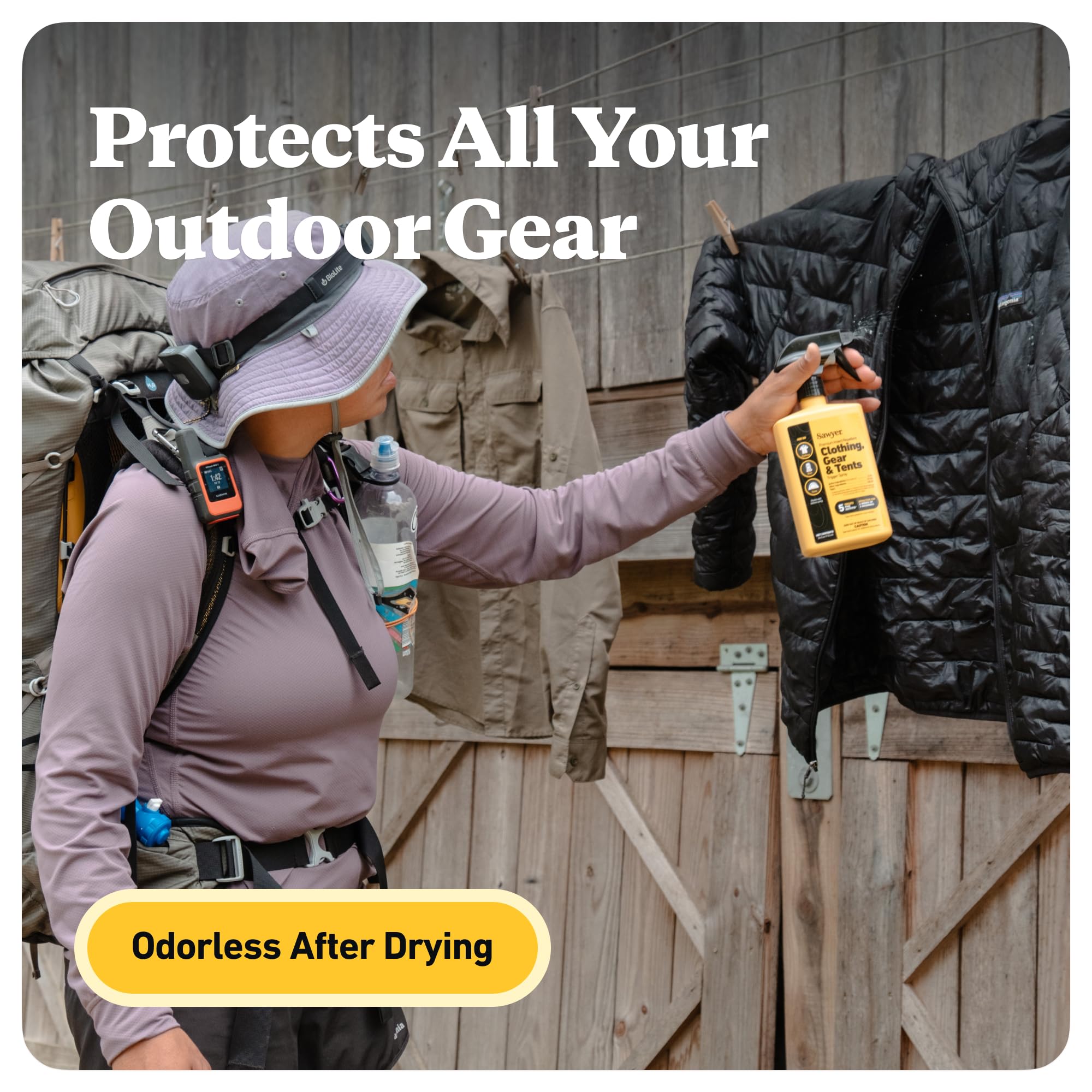 Sawyer Permethrin dries odorless after treatment on shirts and tents.