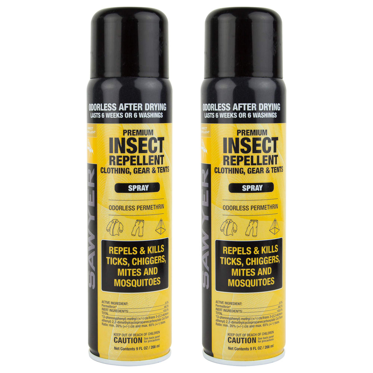 Sawyer Permethrin spray bottle for treating clothing and gear against ticks