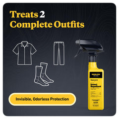 Sawyer Permethrin spray-on clothing provides long-lasting protection for outdoor wear.