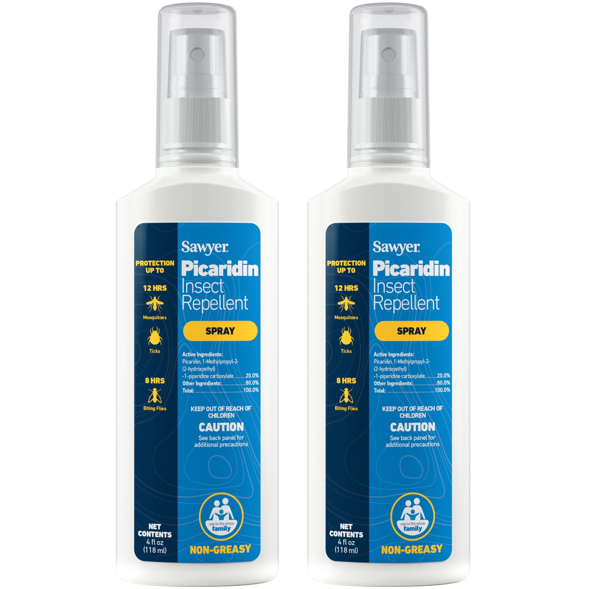 Sawyer picaridin spray bottle for long-lasting insect protection.
