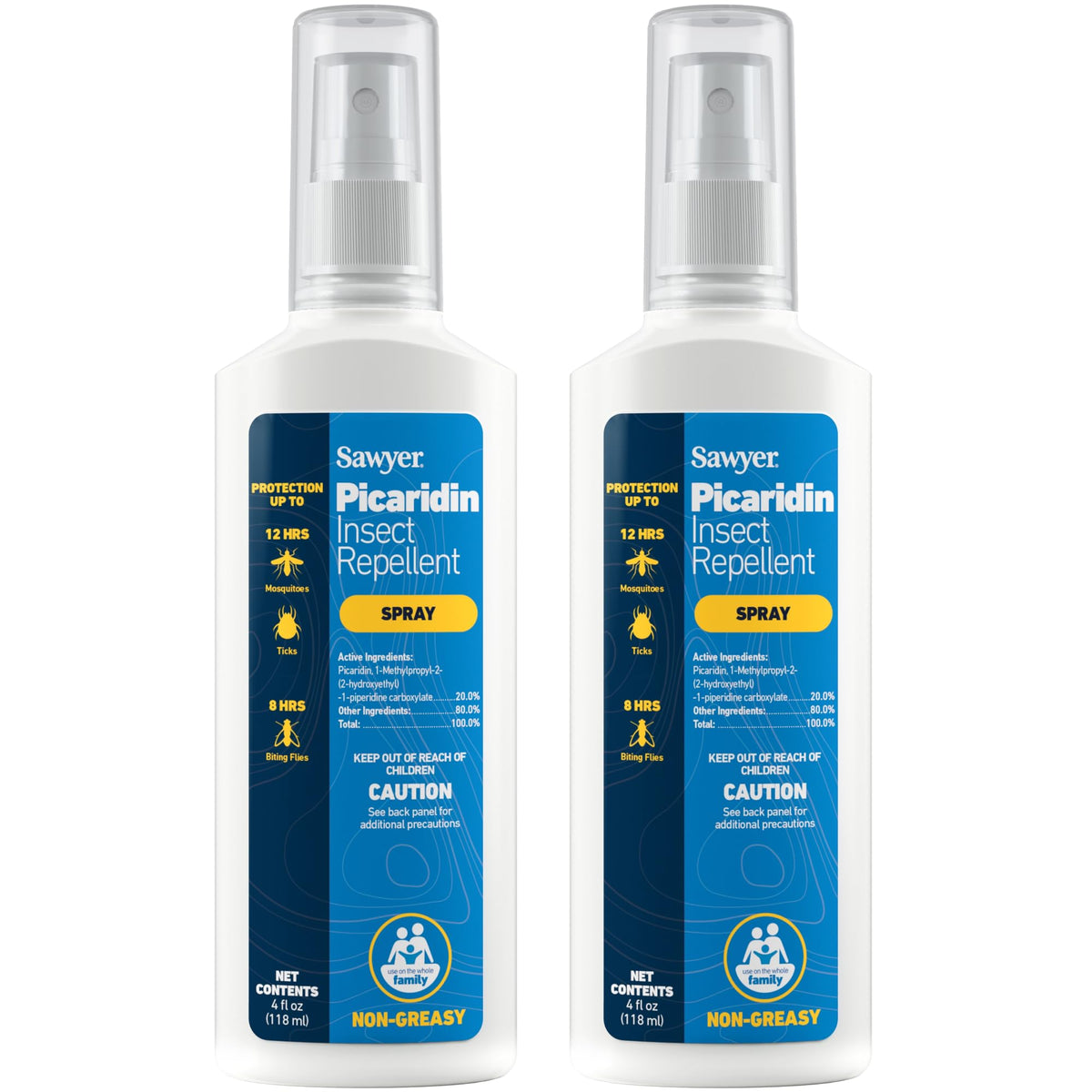Sawyer picaridin spray bottle for long-lasting insect protection.