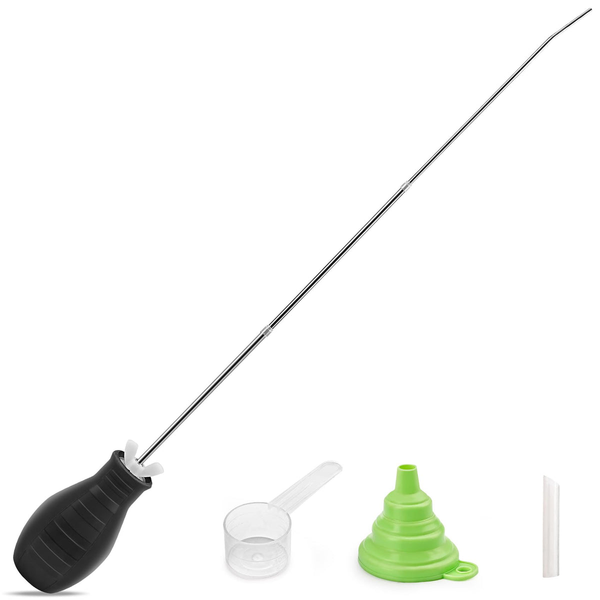 Sbestily diatomaceous earth duster with extendable nozzle for precise indoor garden application.