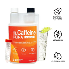 SBH Labs nuCaffeine Ultra pour action demonstrates quick energy transfer into your drink.
