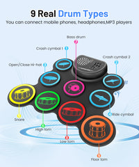 Sboet roll-up drum pad with built-in speaker for portable jam sessions.