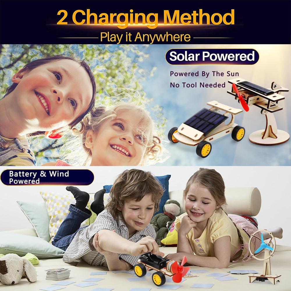 SCAEMO solar powered plane kit for kids encouraging creative exploration