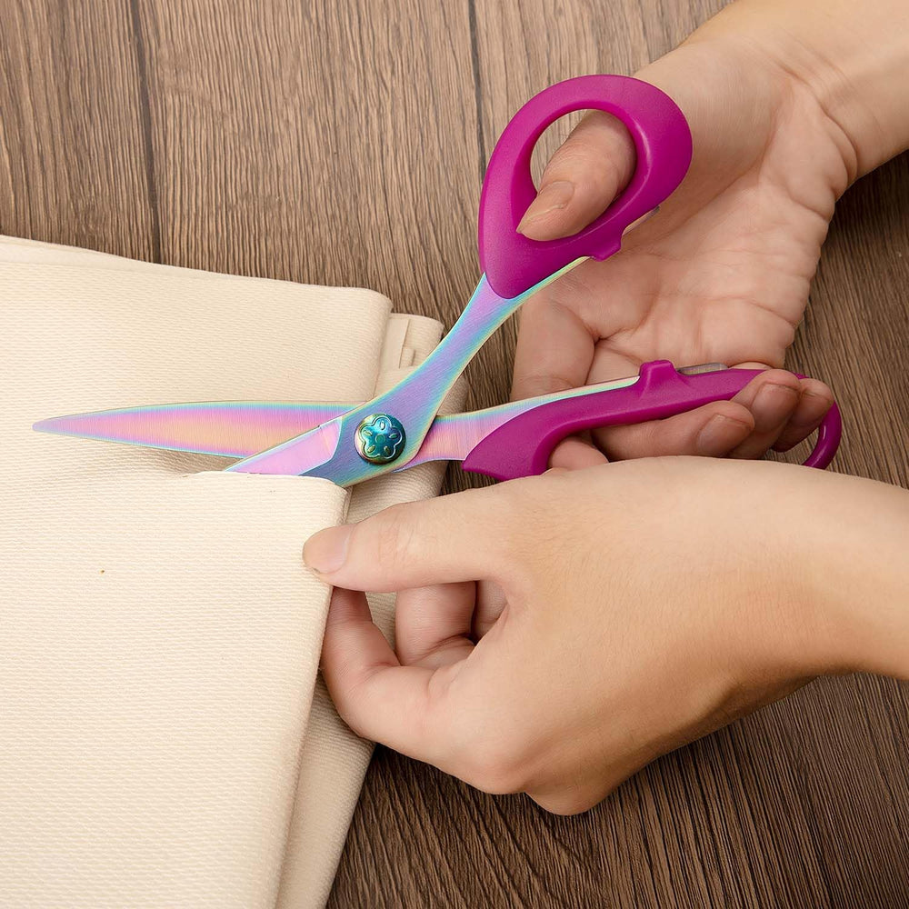 SCAIKTIG Sharp Sewing Scissors heavy-duty cutting across fabrics and leather.