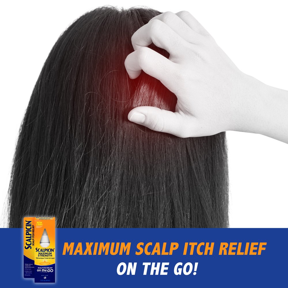 Scalpicin fragrance-free label close-up emphasizes purity for sensitive scalps.