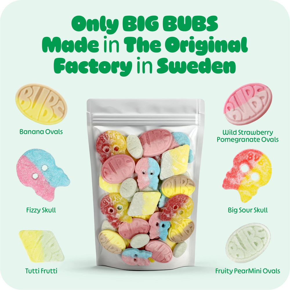 Scandylicious BUBS Dizzy Skulls playful shapes with bold sweet sour flavor