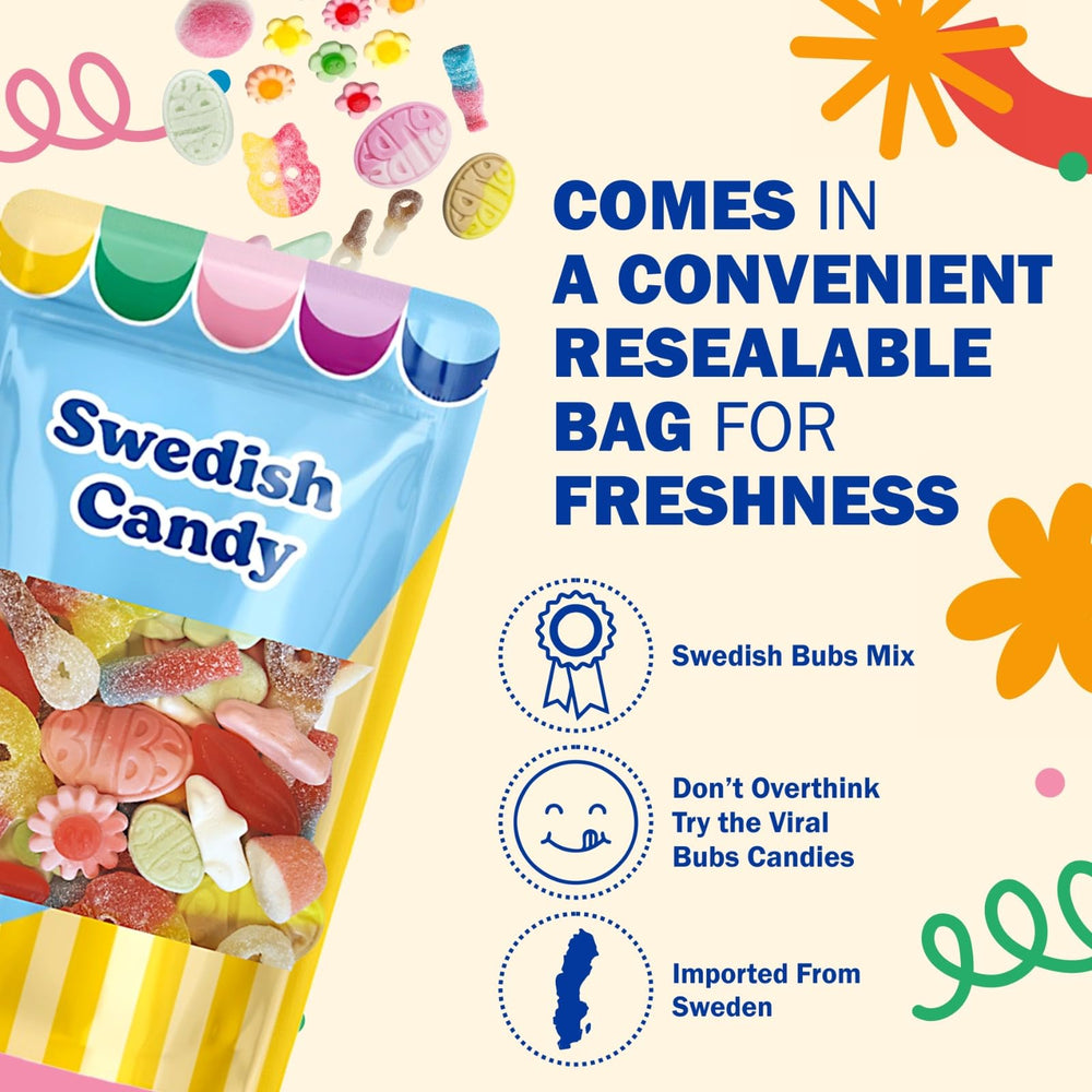Tangy sour-coated gummies from Scandylicious BUBS for an exciting flavor contrast.