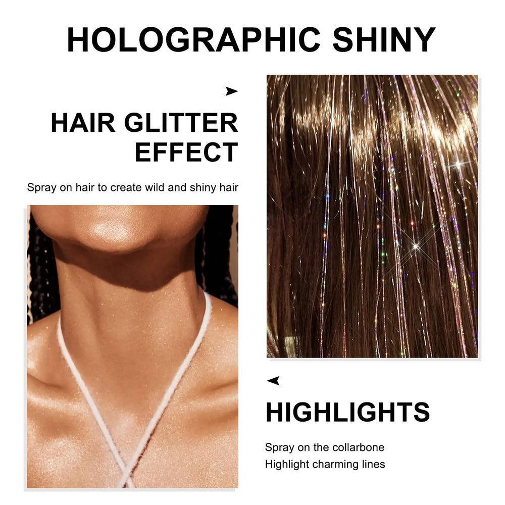 Scarman Glint-Rainbow Glitter Spray at a festival outfit with shimmering accents